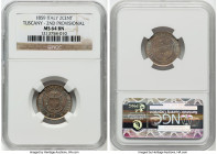 Tuscany. Second Provisional Government Pair of Certified 2 Centesimi 1859 NGC, Birmingham mint, KM-C82. Includes (1) MS64 Brown and (1) MS62 Red and B...