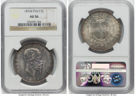 Vittorio Emanuele II 5 Lire 1876-R AU58 NGC, Rome mint, KM8.4. From the Meduno Collection HID09801242017 © 2022 Heritage Auctions | All Rights Reserve...