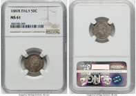 Umberto I 50 Centesimi 1889-R MS61 NGC, Rome mint, KM26. From the Meduno Collection HID09801242017 © 2022 Heritage Auctions | All Rights Reserved