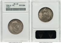 Vittorio Emanuele III 10 Lire Anno XIV (1936)-R MS63 ANACS, Rome mint, KM80. From the Meduno Collection HID09801242017 © 2022 Heritage Auctions | All ...