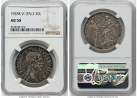 Vittorio Emanuele III 20 Lire Anno VI (1928)-R AU50 NGC, Rome mint, KM69, Dav-145. HID09801242017 © 2022 Heritage Auctions | All Rights Reserved