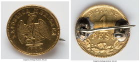 Republic gold Peso 1904 M-Mo AU (Mounted as Pin), Mexico City mint, KM410.5. 2.1gm. HID09801242017 © 2022 Heritage Auctions | All Rights Reserved