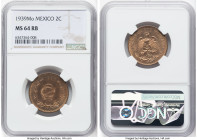 Estados Unidos 5-Piece Lot of Certified 2 Centavos NGC, 1) 2 Centavos 1939-Mo- MS64 Red and Brown 2) 2 Centavos 1941-Mo - MS63 Brown 3) 2 Centavos 192...