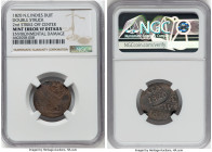 Sumatra. Dutch Colony Mint Error - Double Struck Duit 1820 VF Details (Environmental Damage) NGC, Surabaya mint, KM282.1. Double Struck second strike ...