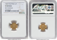 Spanish Colony. Isabel II gold Peso 1868 VF Details (Reverse Damage) NGC, Manila mint, KM142. HID09801242017 © 2022 Heritage Auctions | All Rights Res...