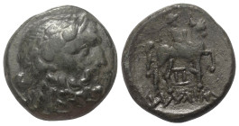 Imitationen griechischer Münzen.


Nachahmung einer Prägung von Odessos (Thrakien).

Bronze, ca. 3. - 2. Jhdt. v. Chr.
Vs: Kopf des Zeus mit Lor...