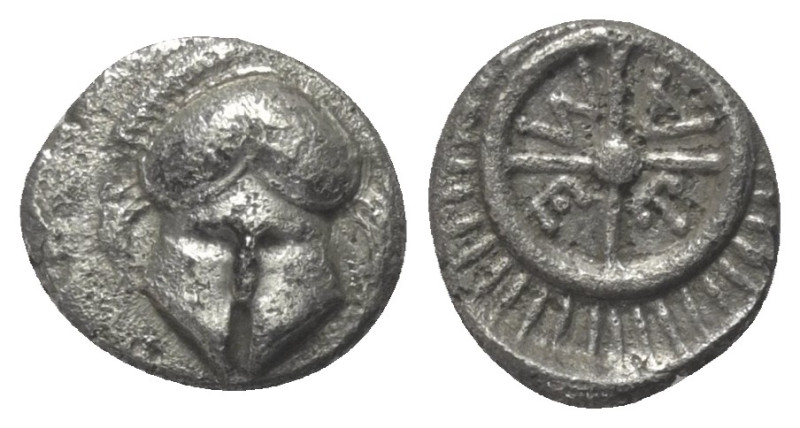 Thrakien. Mesembria.

 Diobol (Silber). Ca. 420 - 320 v. Chr.
Vs: Korinthisch...