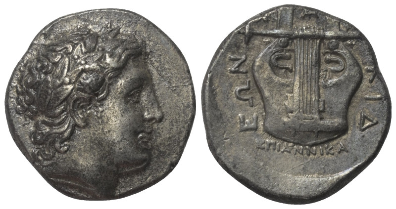 Makedonien. Chalkidischer Bund.

 Tetradrachme (Silber). 351 v. Chr. Olynthos....