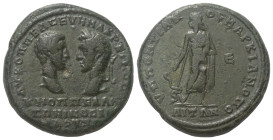 Moesia Inferior. Markianopolis. Macrinus und Diadumenianus (217 - 218 n. Chr.).

 Bronze.
Vs: Köpfe des Macrinus mit Lorbeerkranz und des Diadumeni...