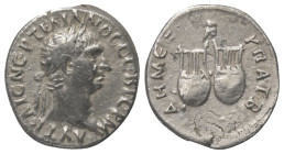 Lykien. Lykischer Bund. Traianus (98 - 117 n. Chr.).

 Drachme (Silber).
Vs: Kopf des Trajan mit Lorbeerkranz rechts.
Rs: Zwei Lyren nebeneinader,...