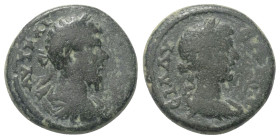Pamphylien. Sillyon. Lucius Verus (161 - 169 n. Chr.).

 Bronze.
Vs: Büste des Lucius Verus mit Lorbeerkranz, Paludament und Panzer rechts.
Rs: Dr...
