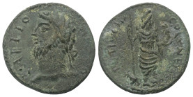Pisidien. Antiochia. Commodus (177 - 192 n. Chr.).

 Bronze. 191 - 192 n. Chr.
Vs: L · AELIO - C[OMMO]DO. Büste des Commodus mit Lorbeerkranz links...