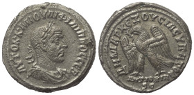 Seleukis und Pierien. Antiochia am Orontes. Philippus I. Arabs (244 - 249 n. Chr.).

 Tetradrachme (Billon). 248 - 249 n. Chr.
Vs: Büste in Vordera...