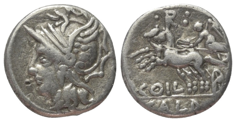 C. Coelius Caldus.

 Denar (Silber). 104 v. Chr. Rom.
Vs: Kopf der Roma mit g...