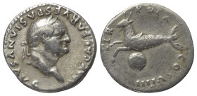 Vespasianus (69 - 79 n. Chr.).

 Denar (Silber). 79 n. Chr. Rom.
Vs: IMP CAESAR VESPASIANVS AVG. Kopf rechts.
Rs: TR POT X COS VIII. Capricornus ü...