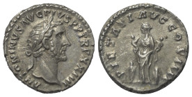 Antoninus Pius (138 - 161 n. Chr.).

 Denar. 160 - 161 n. Chr. Rom.
Vs: ANTONINVS AVG PIVS P P TR P XXIIII. Kopf mit Lorbeerkranz rechts.
Rs: PIET...