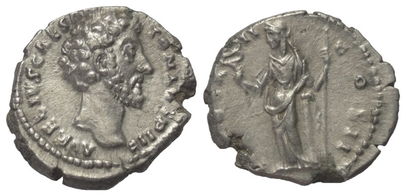 Marcus Aurelius (161 - 180 n. Chr.).

 Denar (Silber). 157 - 158 n. Chr. (unte...