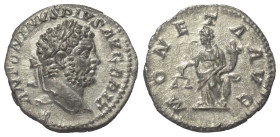 Caracalla (197 - 217 n. Chr.).

 Denar (Silber). 210 - 213 n. Chr. Rom.
Vs: ANTONINVS PIVS AVG BRIT. Kopf mit Lorbeerkranz rechts.
Rs: MONETA AVG....
