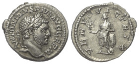 Caracalla (197 - 217 n. Chr.).

 Denar (Silber). 213 - 217 n. Chr. Rom.
Vs: ANTONINVS PIVS AVG GERM. Kopf mit Lorbeerkranz rechts.
Rs: VENVS VICTR...