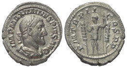 Maximinus I. Thrax (235 - 238 n. Chr.).

 Denar (Silber). 236 n. Chr. Rom.
Vs: IMP MAXIMINVS PIVS AVG. Büste mit Lorbeerkranz, Paludament und Panze...