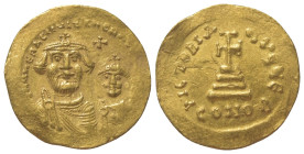 Heraclius (610 - 641 n. Chr.).

 Solidus (Gold). 616 - 625 n. Chr. Constantinopolis.
Vs: Gekrönte Büsten des Heraclius und des Heraclius Constantin...