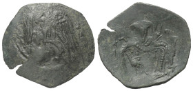 Michael VIII. Palaeologus (1258 - 1282 n. Chr.).

 Trachy (Kupfer). Constantinopolis.
Vs: Erzengel Michael mit Schwert frontal stehend.
Rs: Michae...