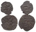 Moldau - Fürstentum (1354 - 1854). Alexandru cel Bun (1400 - 1432).

 Obol (Kupfer).
Lot (2 Stück).
Obol Typ V.

Vs: Stierkopf, links davon Rose...