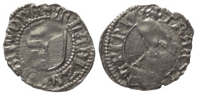 Walachei - Fürstentum. Vladislav I. (1364 - 1377).

 Dinar (Silber).
Vs: + M(oneta) LADIZLAI WOIWODE. Gespaltenes Wappenschild.
Rs: TRANSA - LPINI...