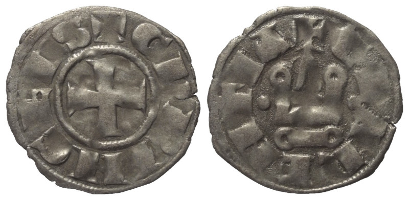 Achaia - Fürstentum. Wilhelm von Villehardouin (1246 - 1278).

 Denar (Silber)...