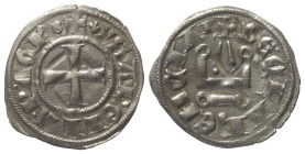 Achaia - Fürstentum. Isabella (1297 - 1301).

 Denar (Silber).
Vs: + YSABELLA P ACh. Kreuz.
Rs: + DE CLARENCIA. Stilisiertes Kastell.

19 mm. 0,...