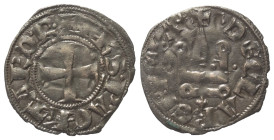 Achaia - Fürstentum. Philipp von Tarent, Despot der Romania (1306 - 1313).

 Denar (Silber).
Vs: + PhS P ACh TAR DR. Kreuz.
Rs: + DE CLARENCIA. St...