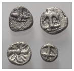 Griechische Münzen - Lots.


Apollonia Pontika (Thrakien).

Lot (4 Stück, Silber): Obol (3x), Hemiobol; ca. 6. - 5. Jhdt. v. Chr.

Sehr schön -...