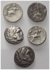 Griechische Münzen - Lots.


Alexander III. (Königreich Makedonien).

Lot (5 Stück, Silber): Drachme; ca. 4. - 3. Jhdt. v. Chr.

Sehr schön - f...