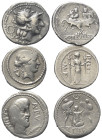Römische Münzen - Lots. Republik.


Lot (3 Stück, Silber): Denare aus dem 1. Jhdt. v. Chr.

Fast sehr schön.

Verkauft wie besehen, keine Rückg...