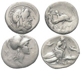 Römische Münzen - Lots. Republik.


Lot (2 Stück, Silber): Denare aus dem 1. Jhdt. v. Chr.
Unter anderem L. Lucretius Trio (76 v. Chr.).

Fast s...
