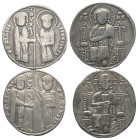 Mittelalter - Lots.


Venedig.
Pietro Ziani (1205-1229).

Lot (2 Stück, Silber): Grosso.
Vs: + P ZIANI - DVX - S M VENETI. Doge und St. Markus ...