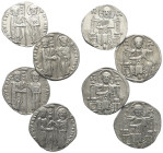 Mittelalter - Lots.


Venedig.
Iacopo Contarini (1275 - 1280).

Lot (4 Stück, Silber): Grosso.
Vs: IA 9 TARIN - DVX - S M VENETI. Doge und St. ...