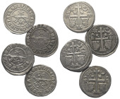 Mittelalter - Lots.


Ungarn. Slawonien.
Ladislaus IV. (1272 - 1290).

Lot (4 Stück, Silber): Denar.
Vs: Marder zwischen zwei sechsstrahligen S...