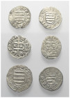 Mittelalter - Lots.


Ungarn.
Sigismund (1387 - 1437).

Lot (6 Stück, Silber): Denar.
Vs: Doppelkreuz mit langen Armen, Münzzeichen K-S, R-L, n...