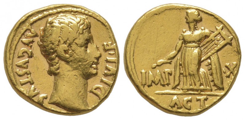 Augustus 27 avant J.C. - 14 après J.C. Aureus, Lugdunum (Lyon), 27 avant J.C.-14...