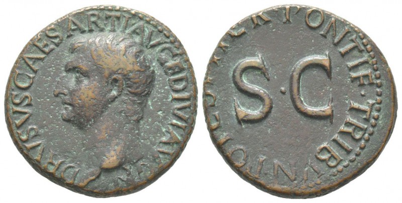 Tiberius 14 - 37 pour Drusus As, Rome, 22-23, AE 11.21 g Avers: DRVSVS CAESAR TI...