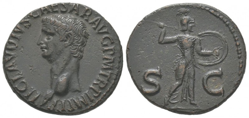 Claudius, 41 - 54 As, Rome, 50-54, AE 11.21 g Avers : TI CLAVDIVS CAESAR AVG P M...