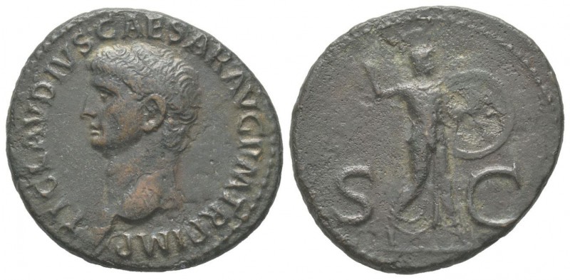 Claudius, 41 - 54 As, Rome, 50-54, AE 11 g Avers : TI CLAVDIVS CAESAR AVG P M TR...