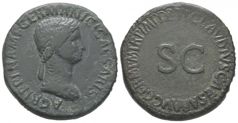 Claudius, 41 - 54 pour Agrippina (femme de Claudius et mère de Nero) Sestertius,...