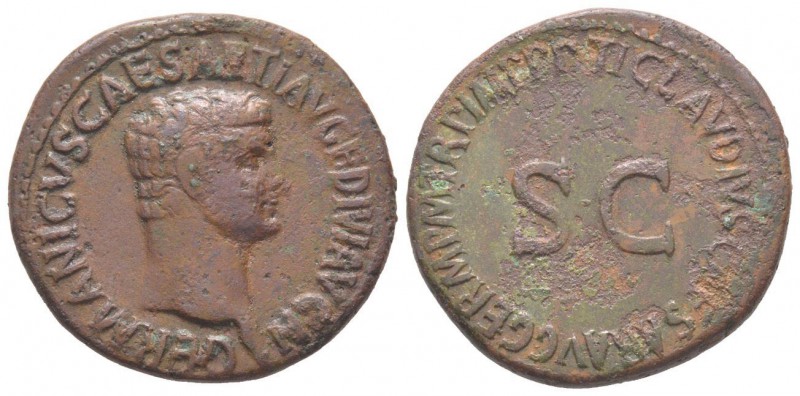Claudius 41 - 54 pour Germanicus As, Rome, 50-54, AE 10.70 g Avers: GERMANICVS C...