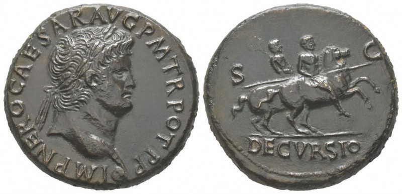 Nero 54 - 68 Sestertius, Lugdunum, 67, AE 22.85 g Avers: IMP NERO CAESAR AVG P M...