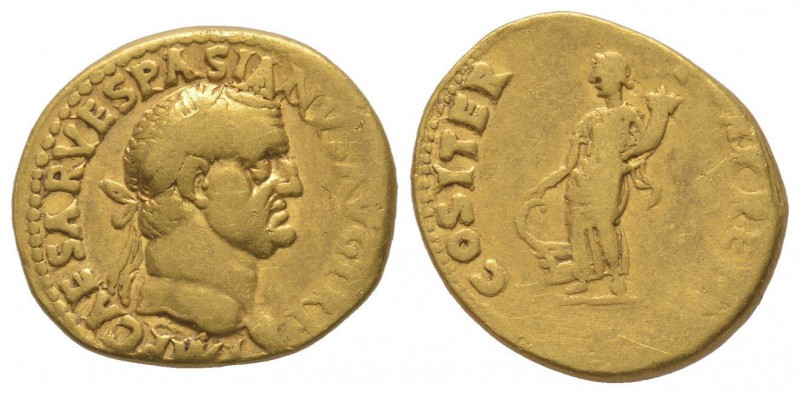 Vespasianus 69 - 79 Aureus, Tarraco, 69-71 après J.C., AU 7.15 g Avers: IMP CAES...