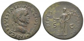 Vespasianus 69 - 79 Dupondius, Rome, 74, AE 11.95 g Avers: IMP CAES VESPASIAN AVG COS VIII P P Tête laurée à droite Revers: FIDES PVBLICA S C Fides av...