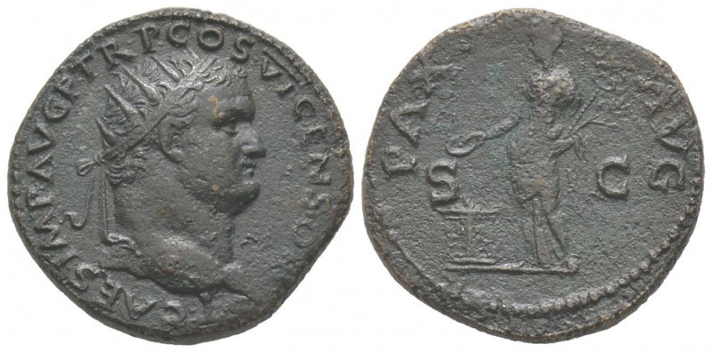Vespasianus 69-79 pour Titus Caesar Dupondius, Rome, 77-78, AE 11.45 g Avers: CA...