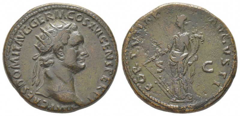 Domitianus 81 - 96 Dupondius, Rome, 86, AE 12.46 g Avers: IMP CAES DOMIT AVG GER...